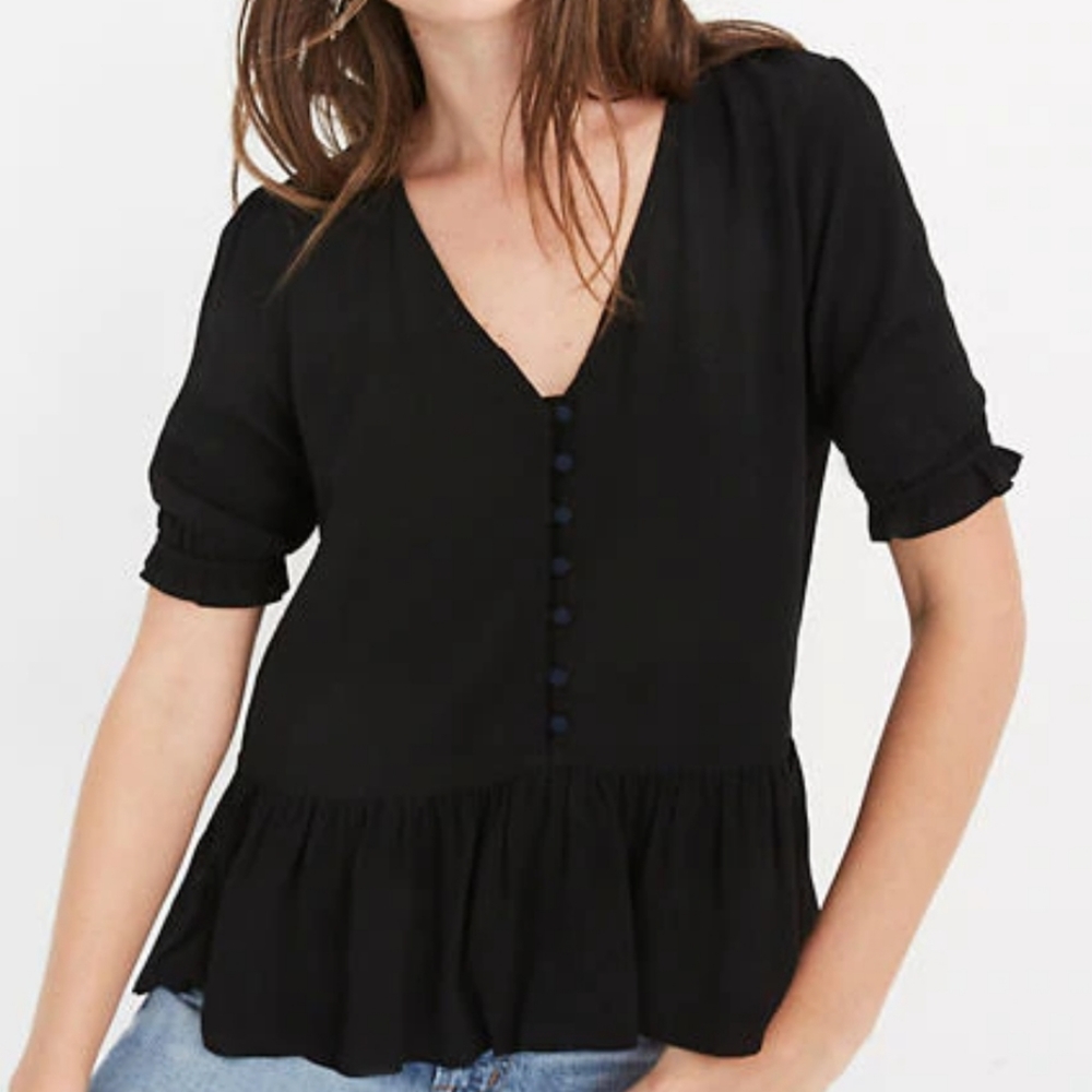 Madewell courtyard ruffle hem top